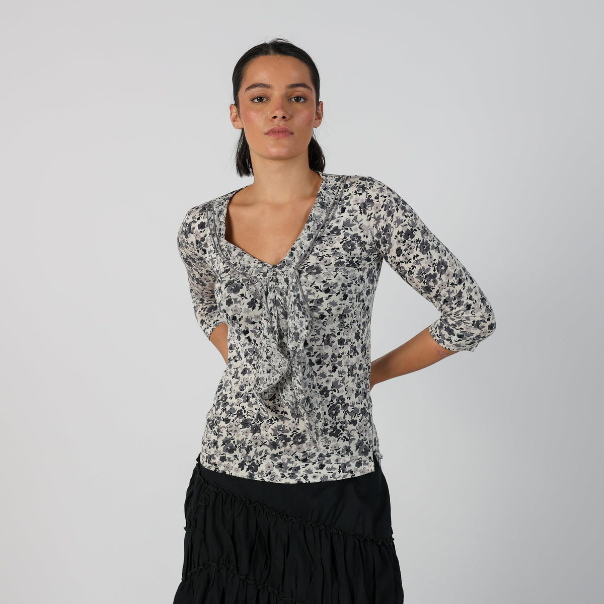 Grey Y2K Sportmax Long Sleeve Top (S)