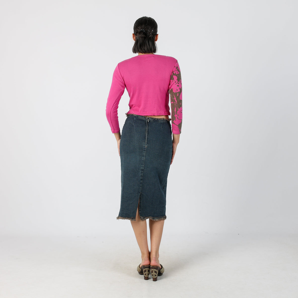 Blue Y2K Denim Midi Skirt (XS)