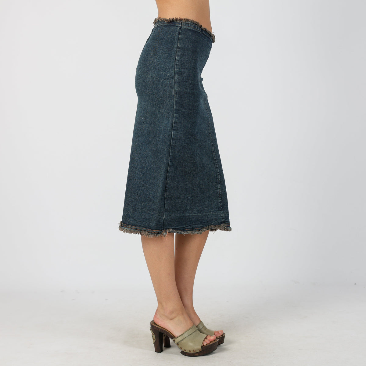 Blue Y2K Denim Midi Skirt (XS)