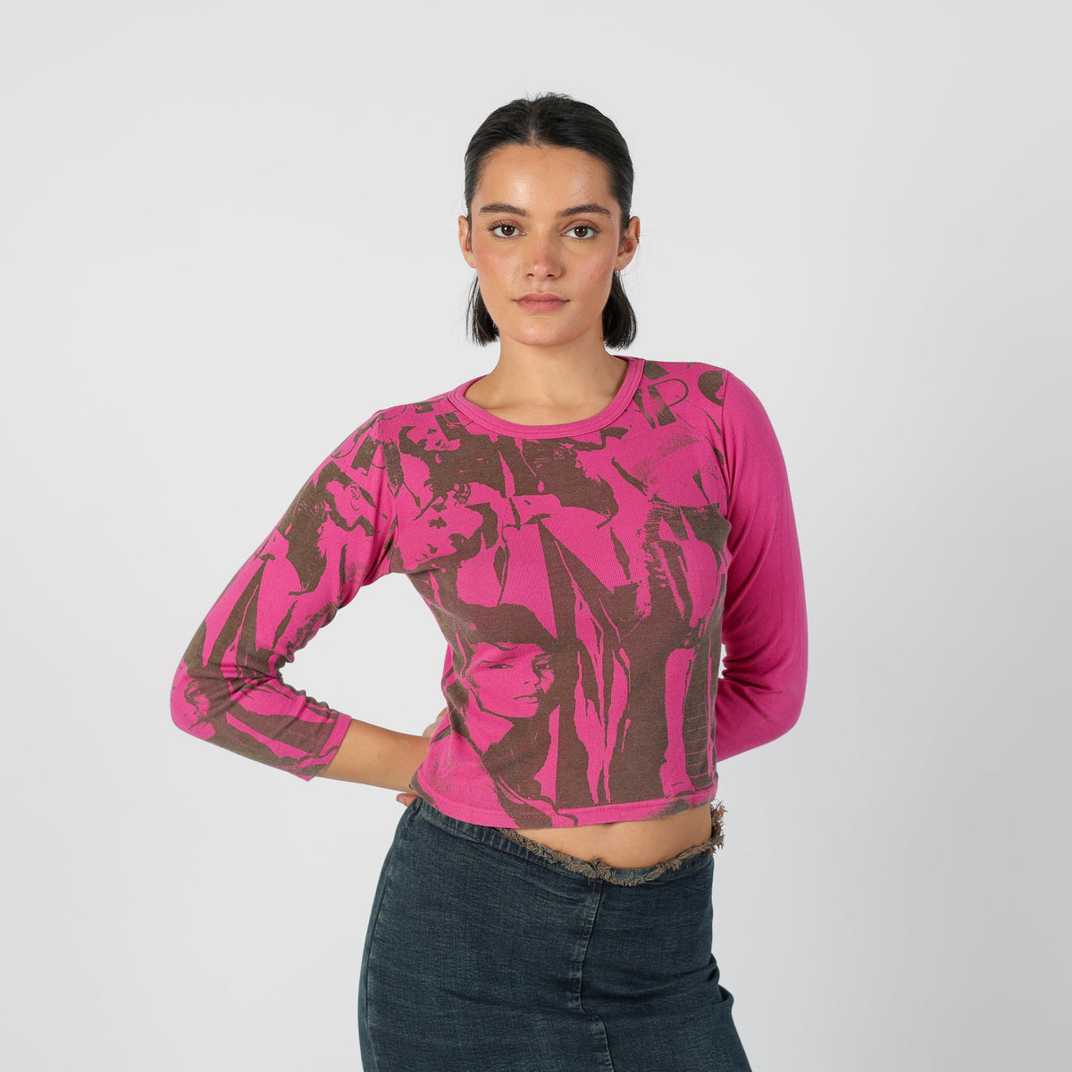 Pink Y2K Long Sleeve Top (S)