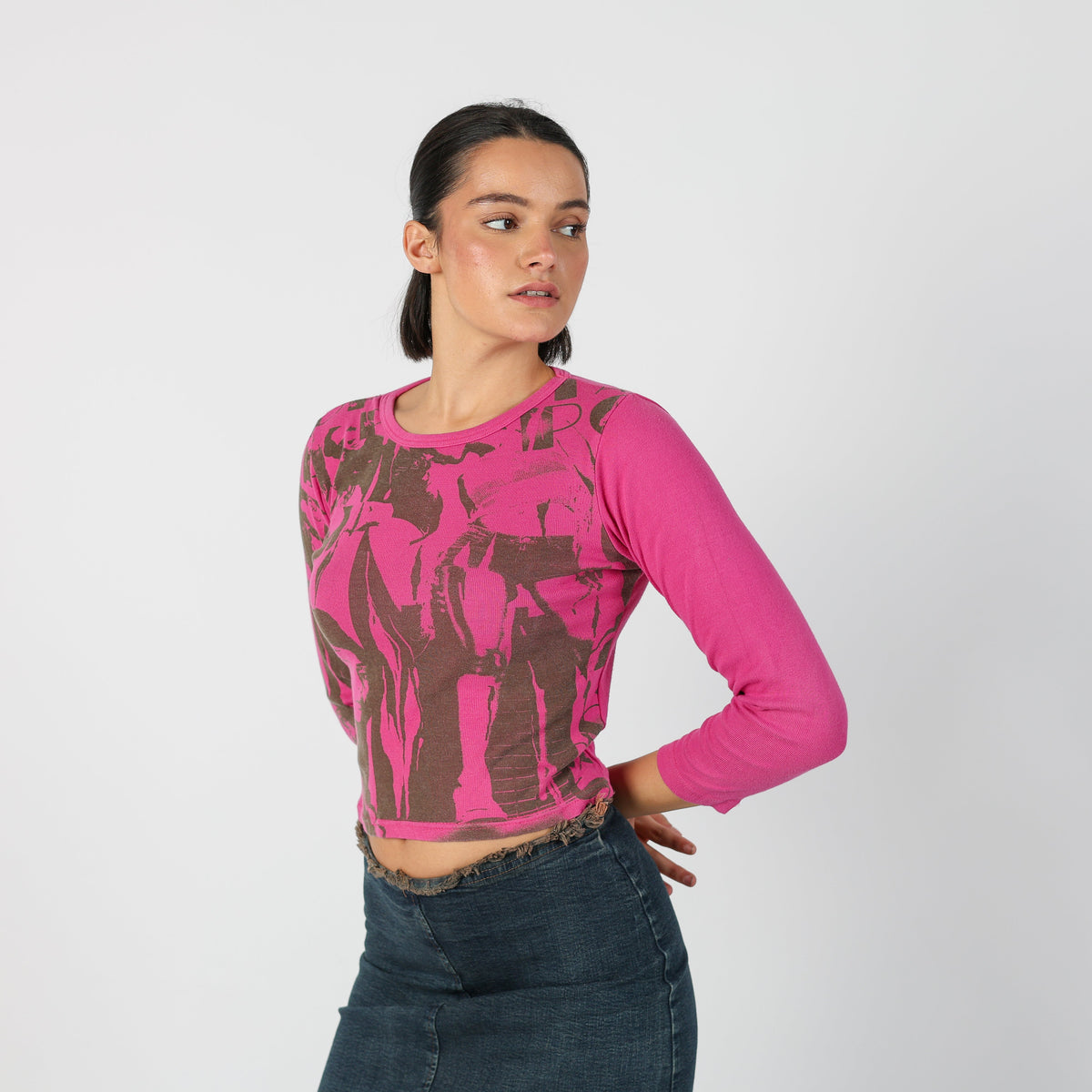 Pink Y2K Long Sleeve Top (S)