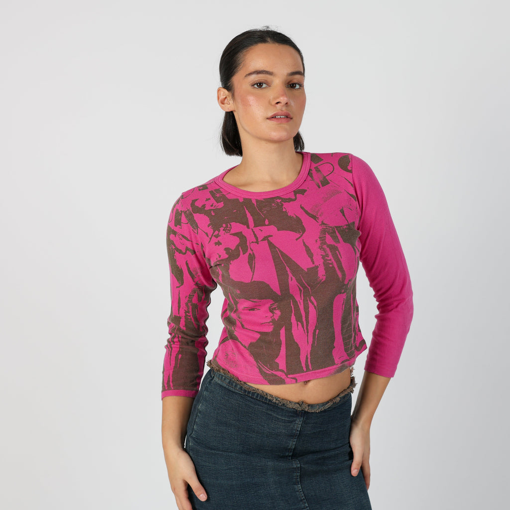 Pink Y2K Long Sleeve Top (S)