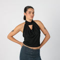 Black Y2K Made in Italy Cami Halter (S)