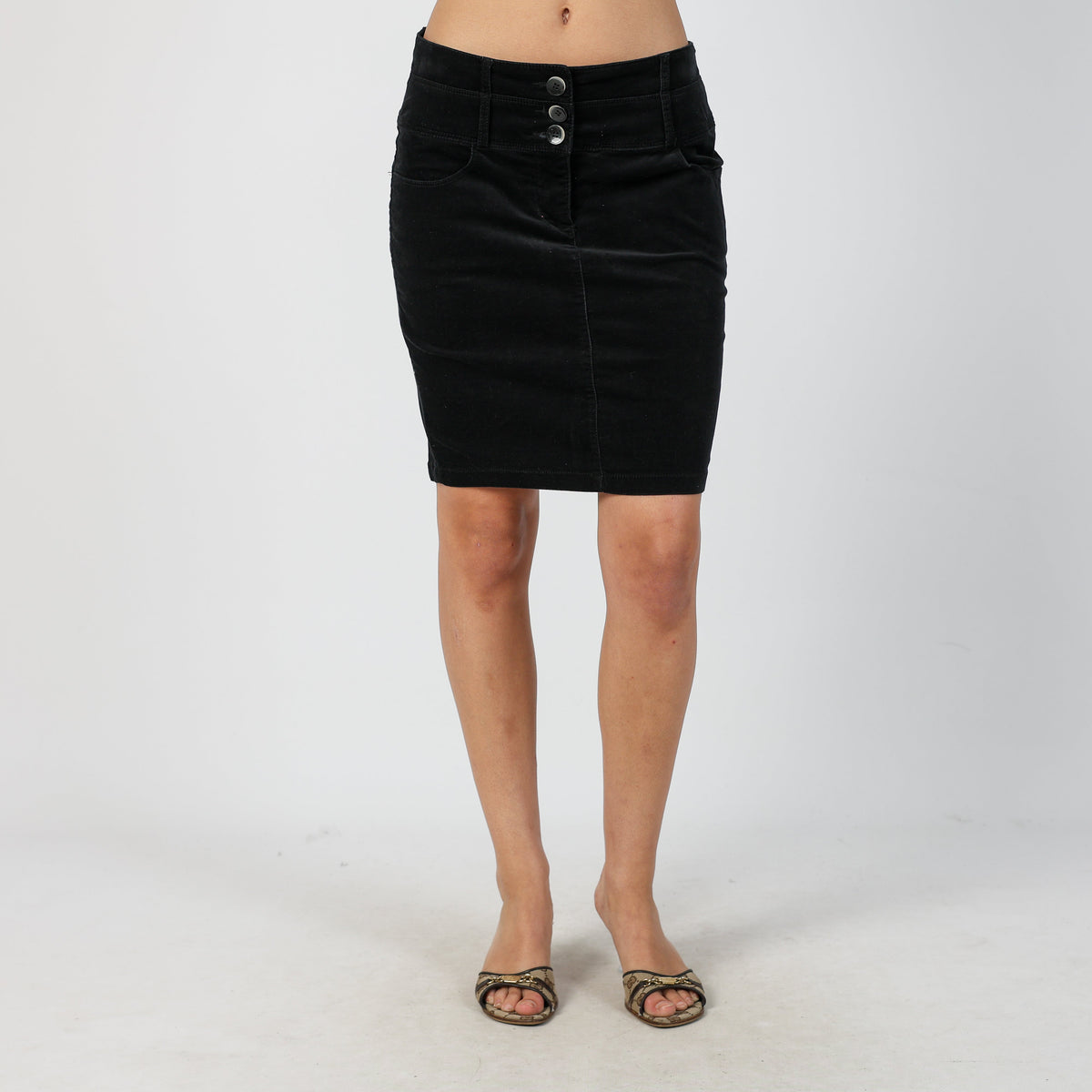 Black Y2K United Colors of Benetton Cord Skirt (S)