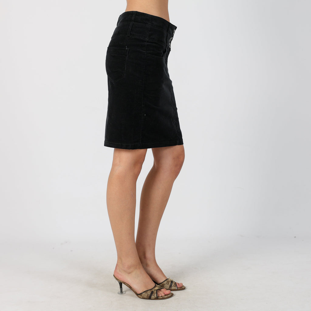 Black Y2K United Colors of Benetton Cord Skirt (S)