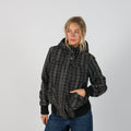Black Y2K Fish Bone Puffer Jacket (M)