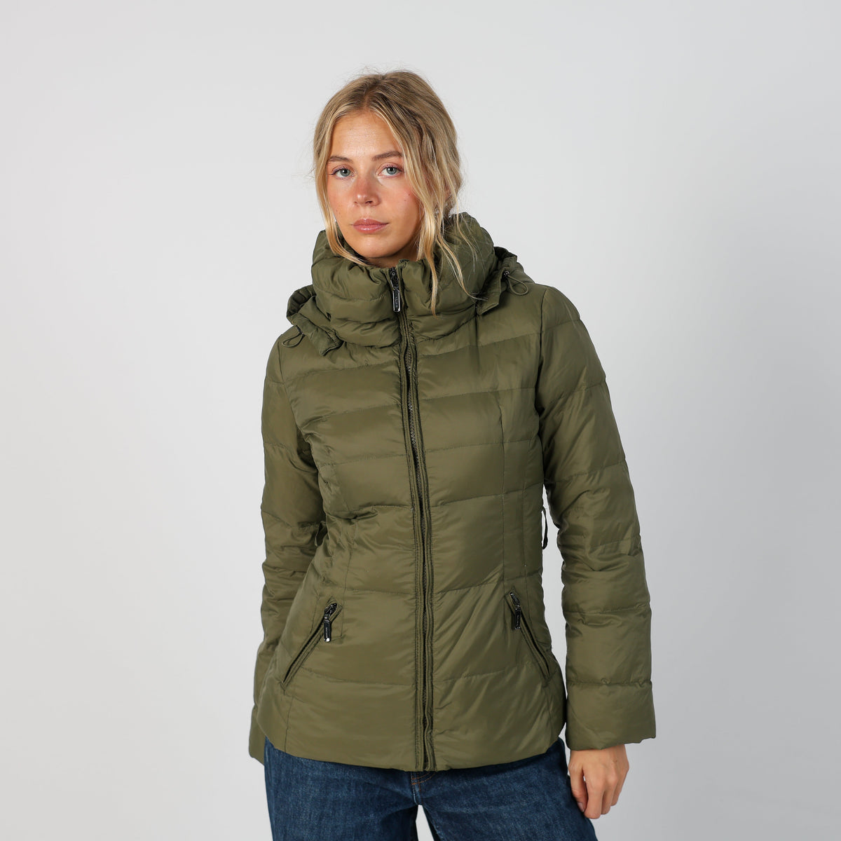 Dark Green Y2K United Colors of Benetton Puffer Jacket (S)
