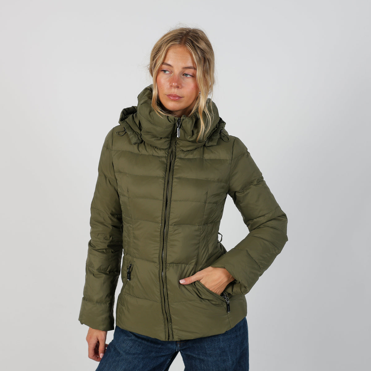 Dark Green Y2K United Colors of Benetton Puffer Jacket (S)