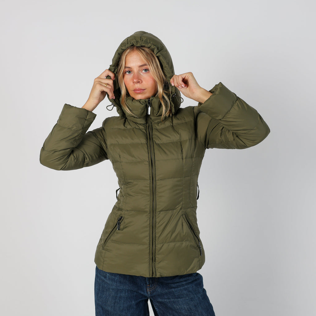 Dark Green Y2K United Colors of Benetton Puffer Jacket (S)