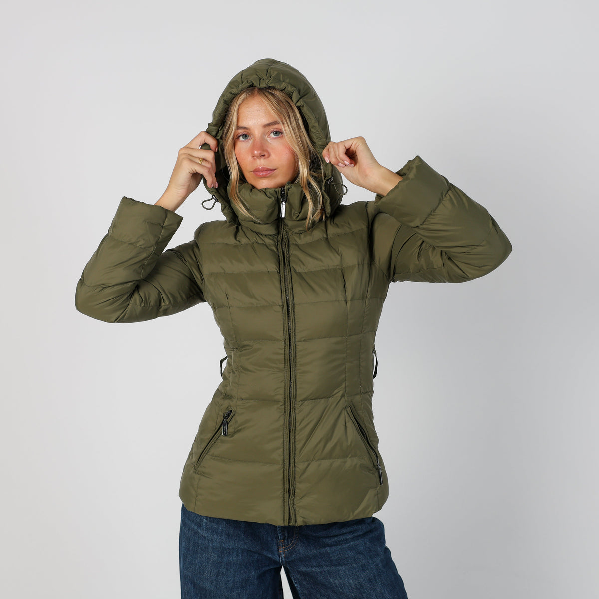 Dark Green Y2K United Colors of Benetton Puffer Jacket (S)