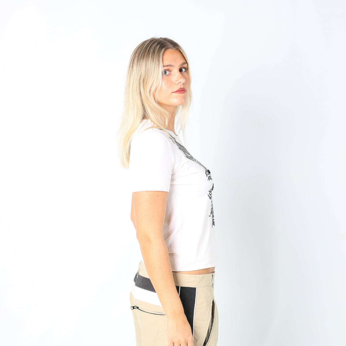 Ivory Y2K Just Cavalli T-shirt (M)
