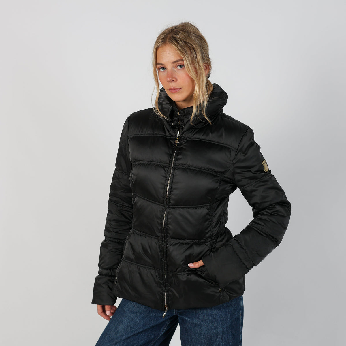 Black Y2K Geospirit Puffer Jacket (M)