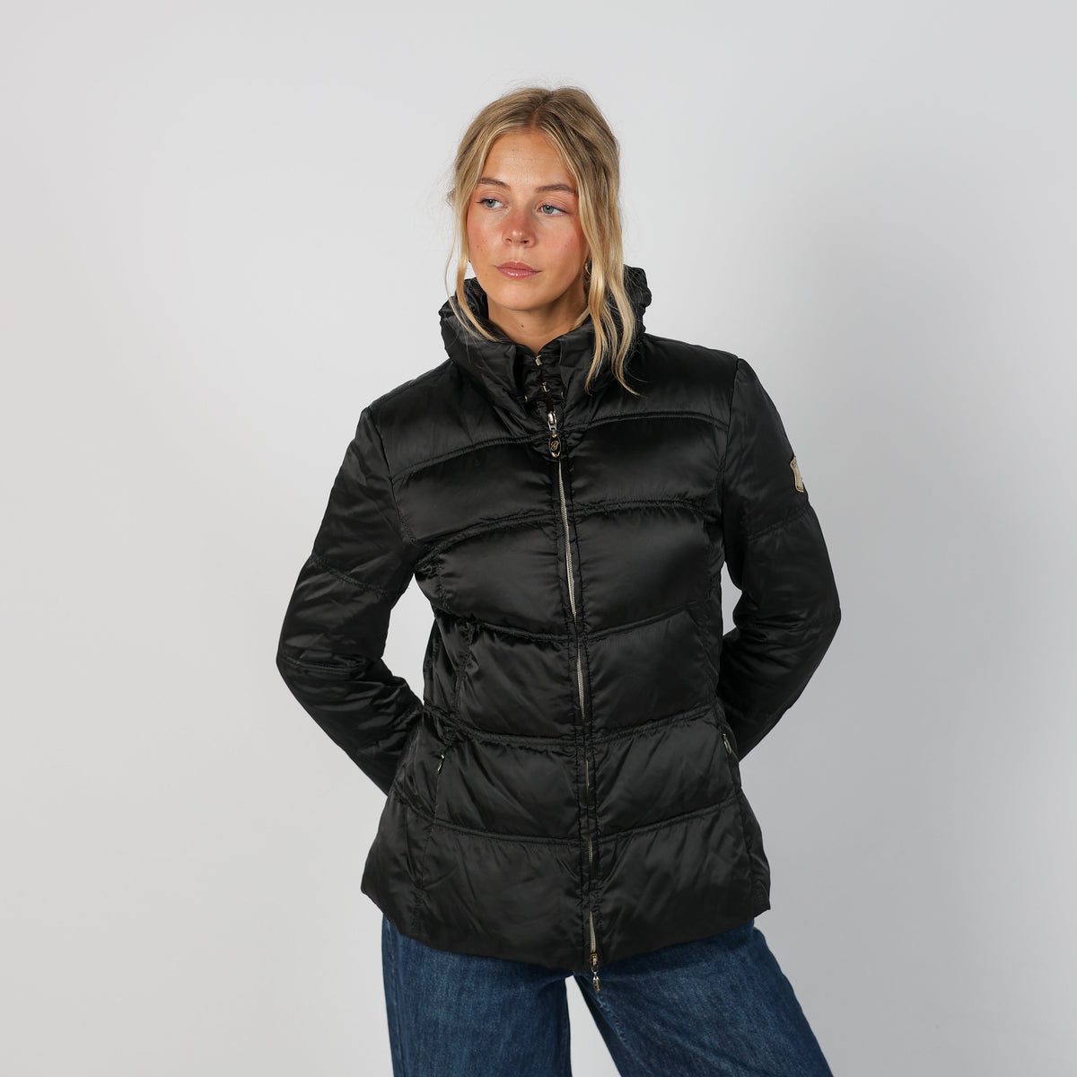 Black Y2K Geospirit Puffer Jacket (M)