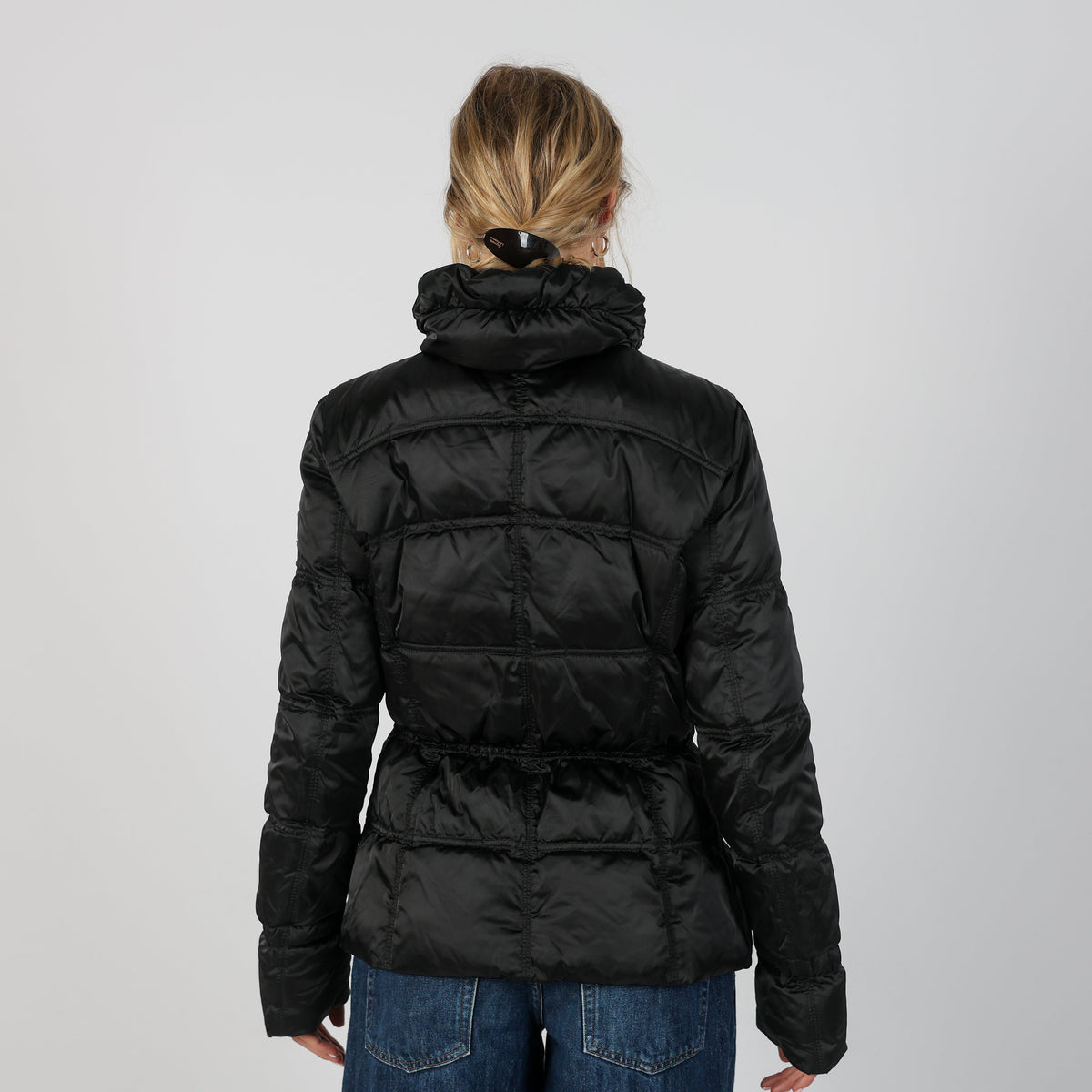 Black Y2K Geospirit Puffer Jacket (M)
