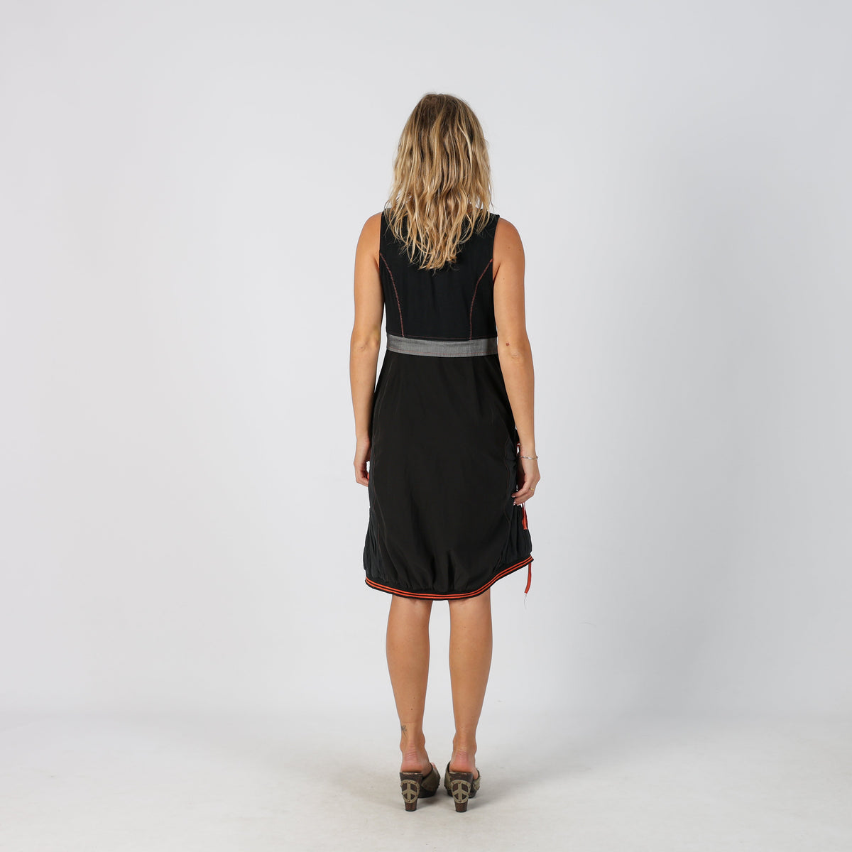 Black Y2K Lillia Tigresse Woven Midi Dress (S)