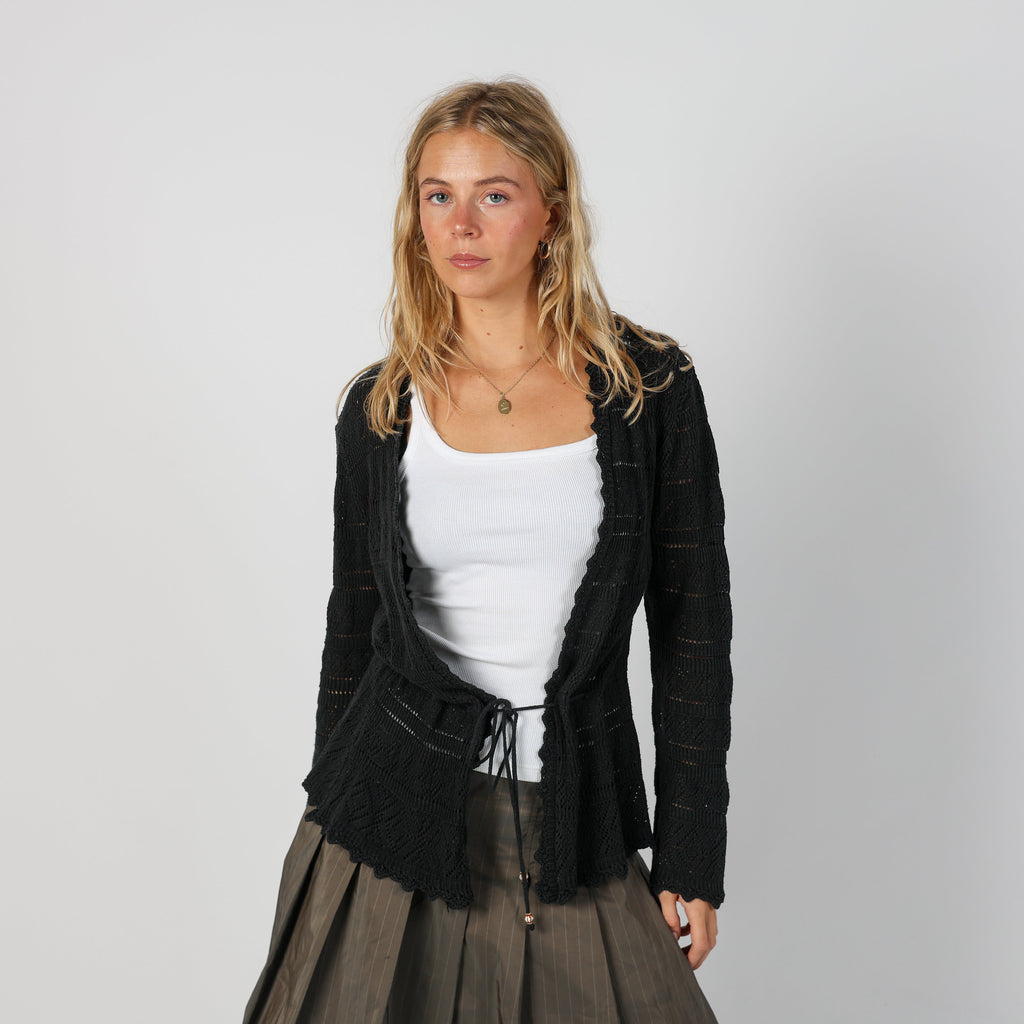 Black Y2K Made in Italy Cardigan (M)