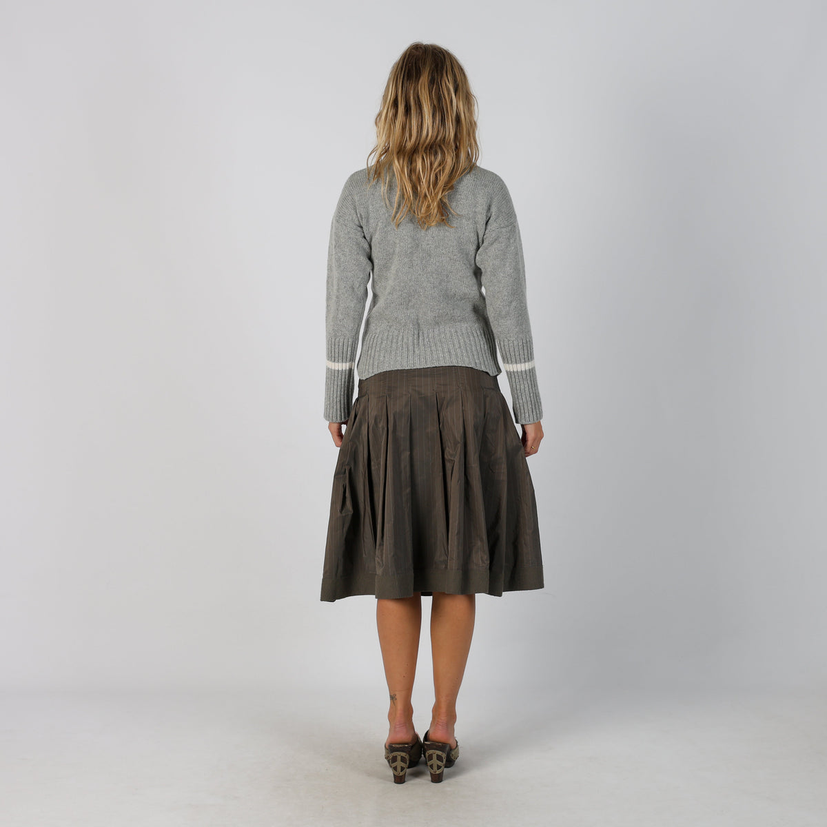 Bronze Y2K Seventy Woven Midi Skirt (M)
