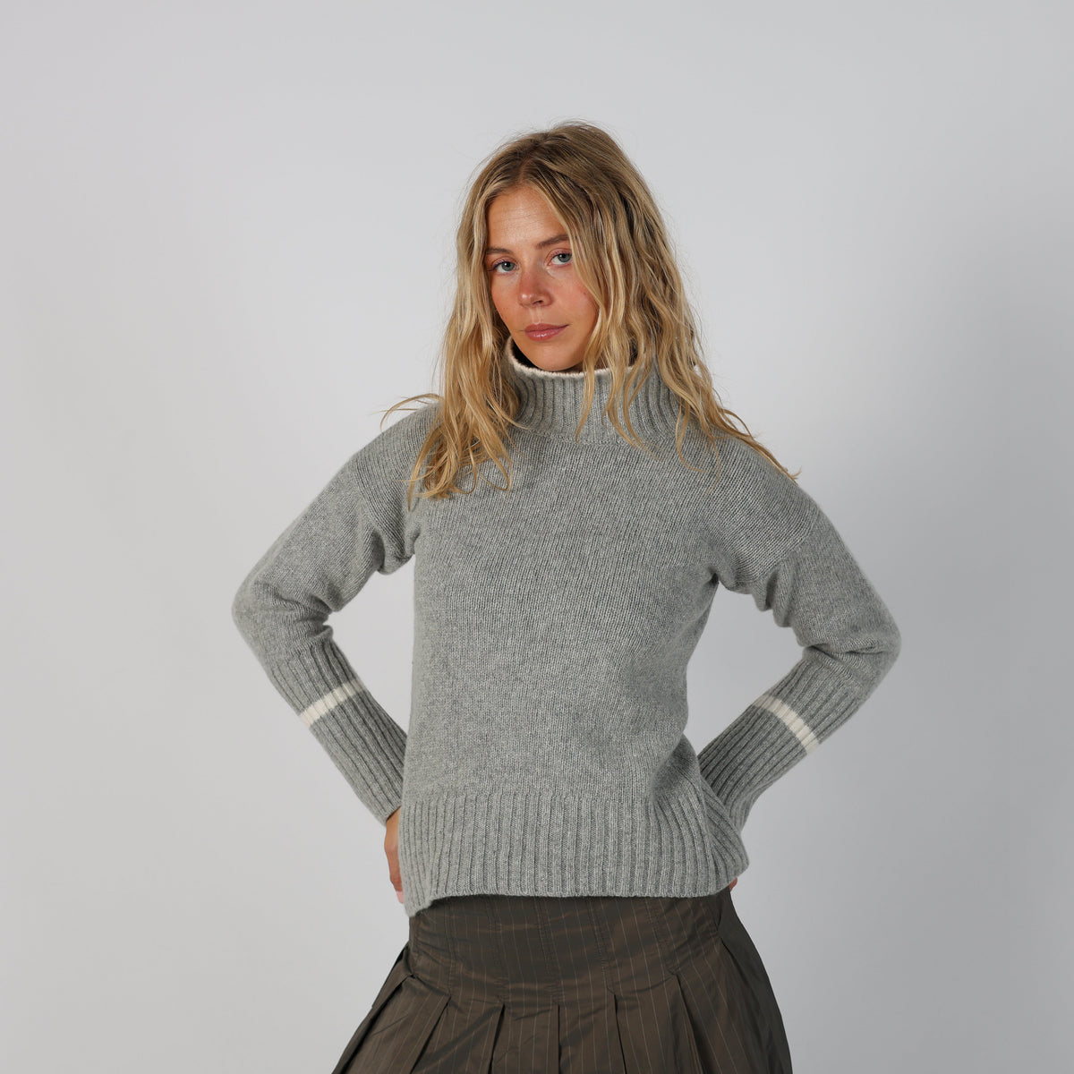 Grey Y2K Chiara May Knitted Jumper (M)