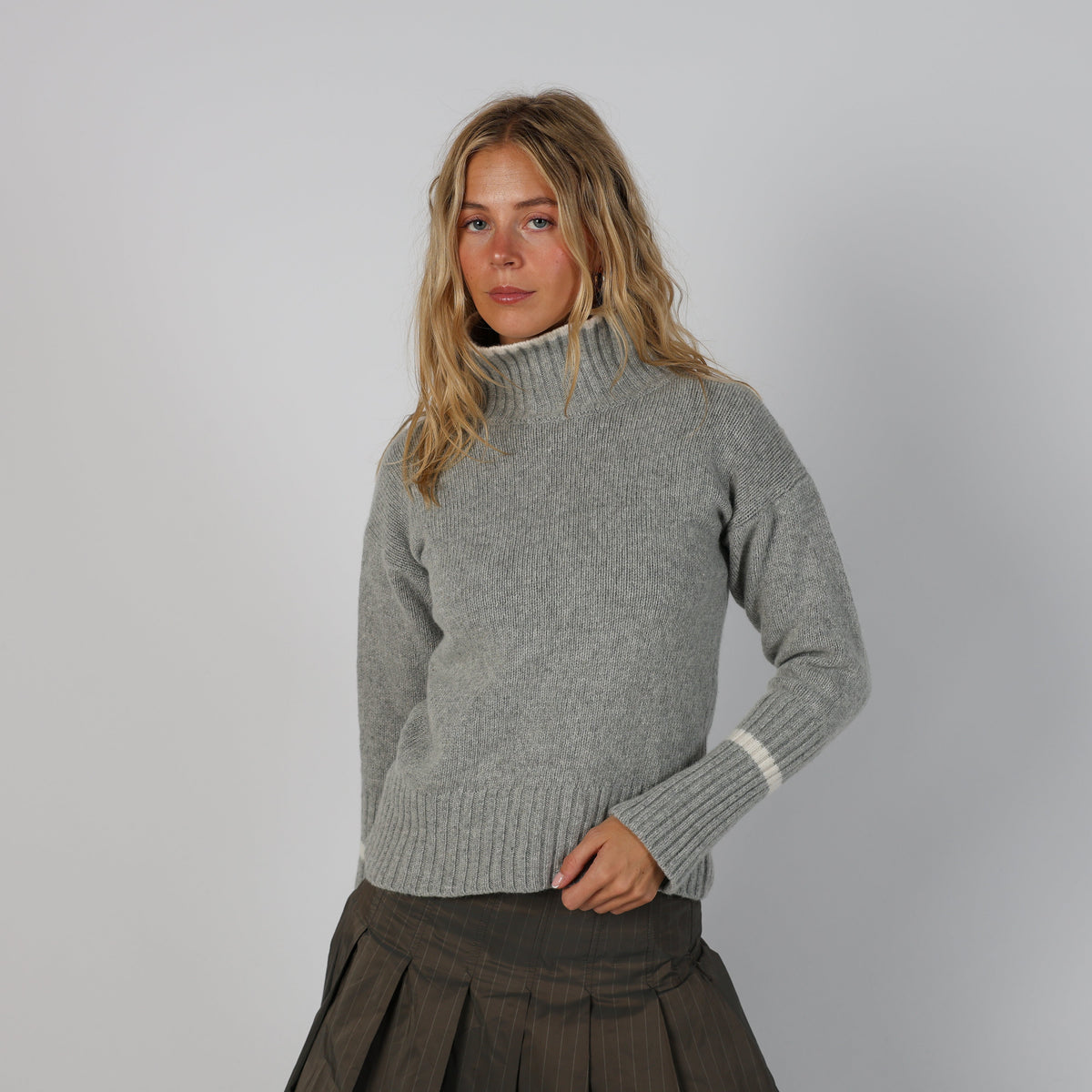 Grey Y2K Chiara May Knitted Jumper (M)