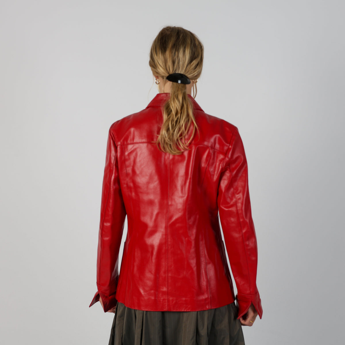 Red Y2K Elvisa Leather Jacket (M)
