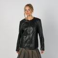 Black Y2K Ferracin Leather Jacket (L)