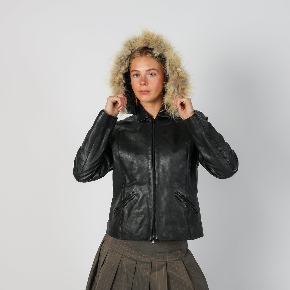 Black Y2K Vera Pelle Leather Jacket Faux leather (M)
