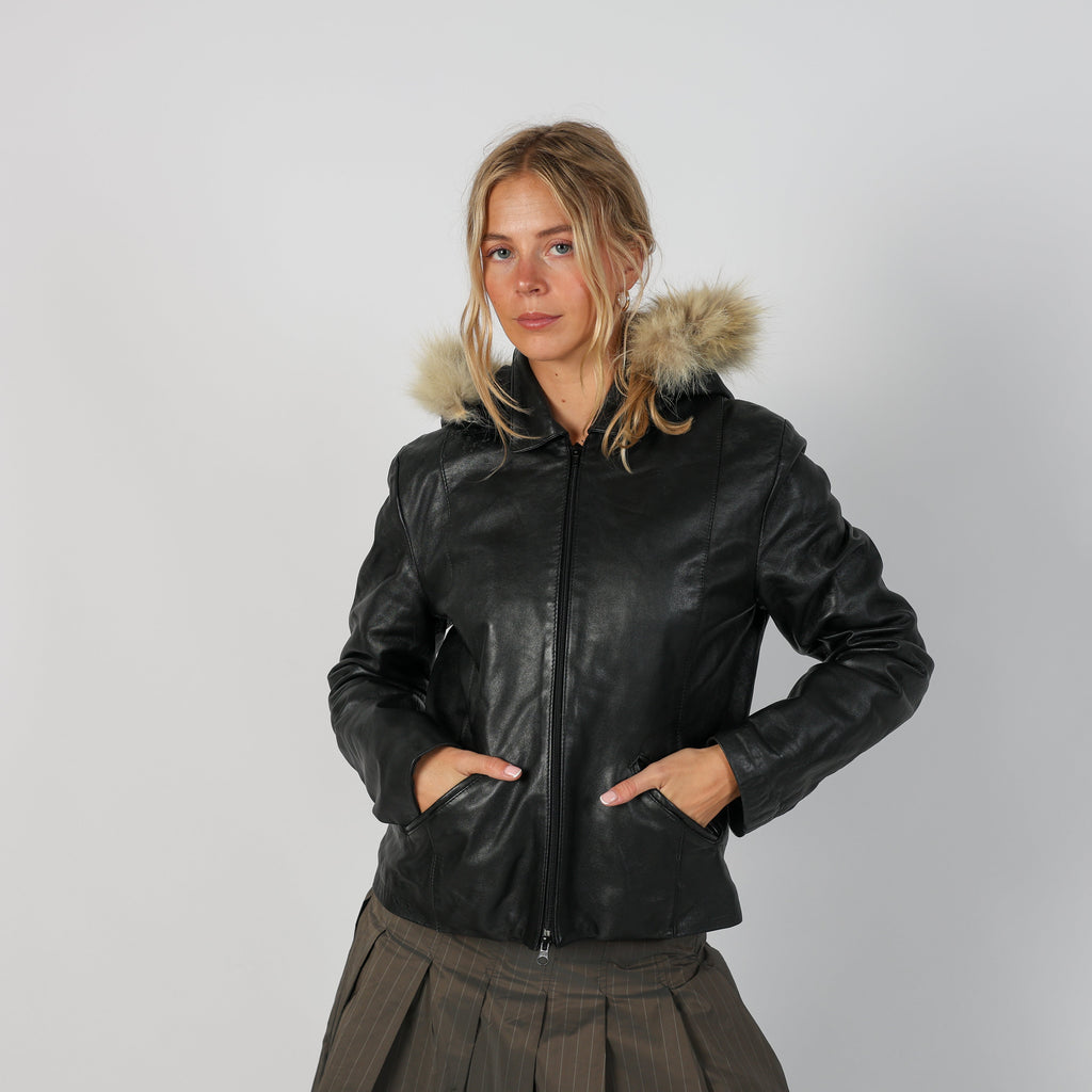 Black Y2K Vera Pelle Leather Jacket Faux leather (M)