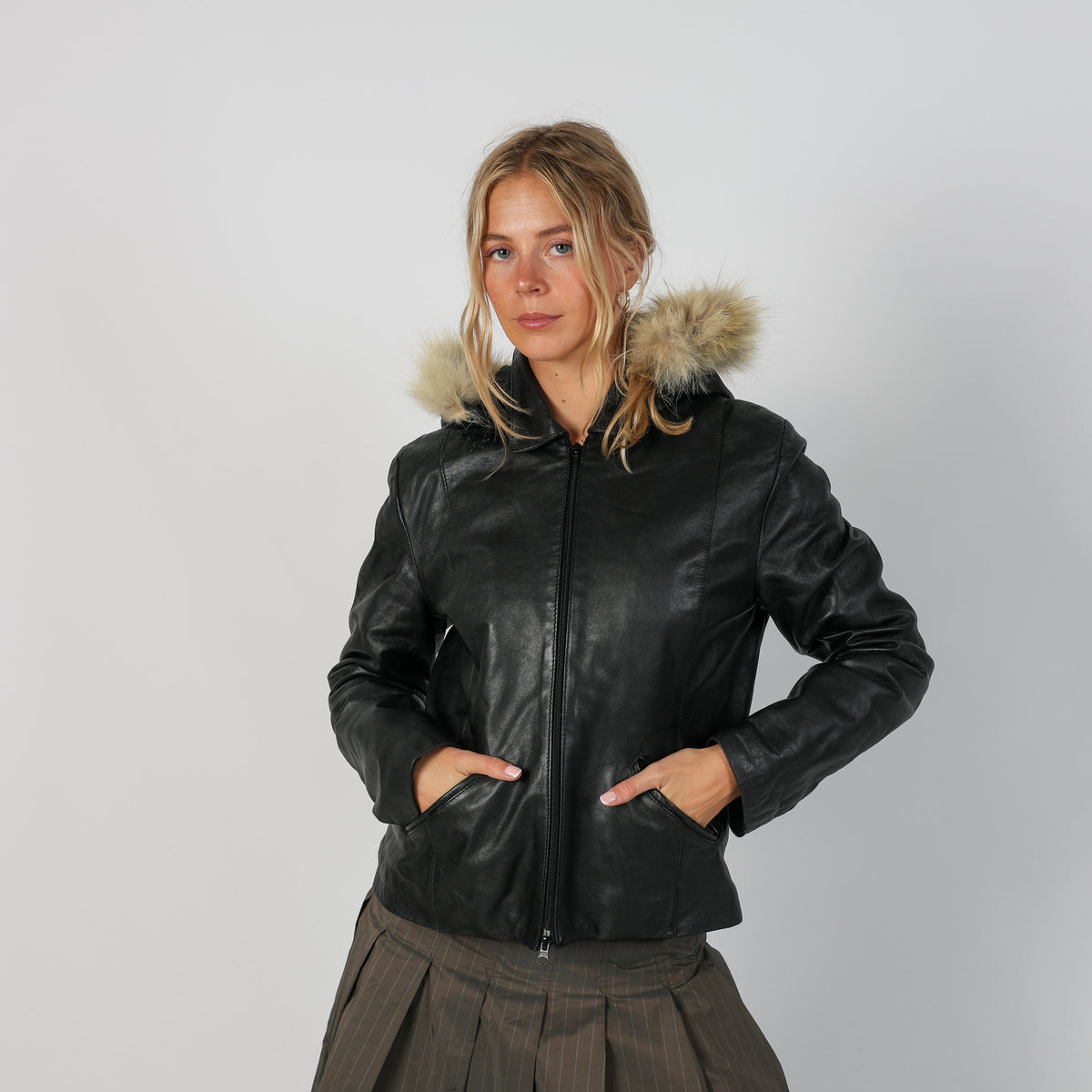 Black Y2K Vera Pelle Leather Jacket Faux leather (M)