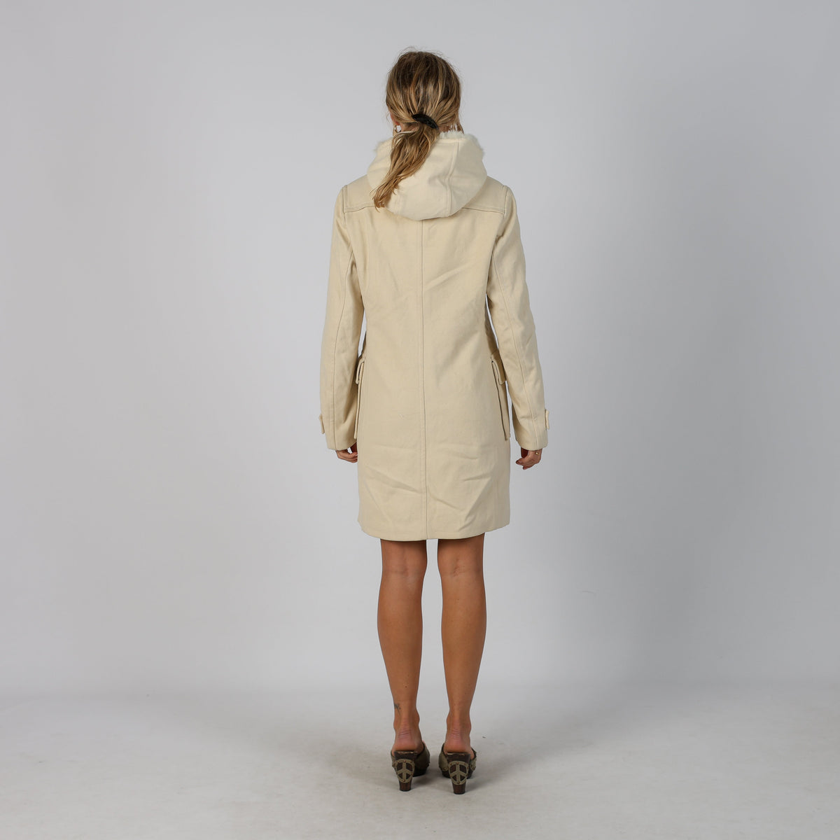 Cream Y2K Made in Italy Duffle Coat (M)