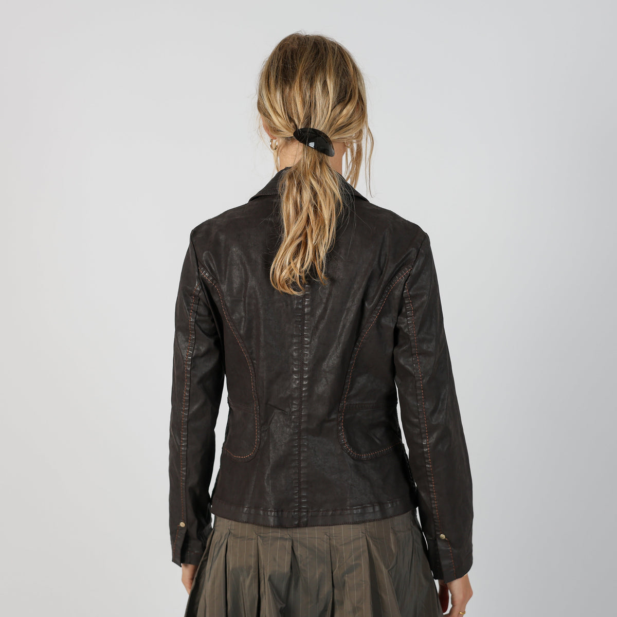 Brown Y2K Trussardi Leather Jacket Faux leather (M)