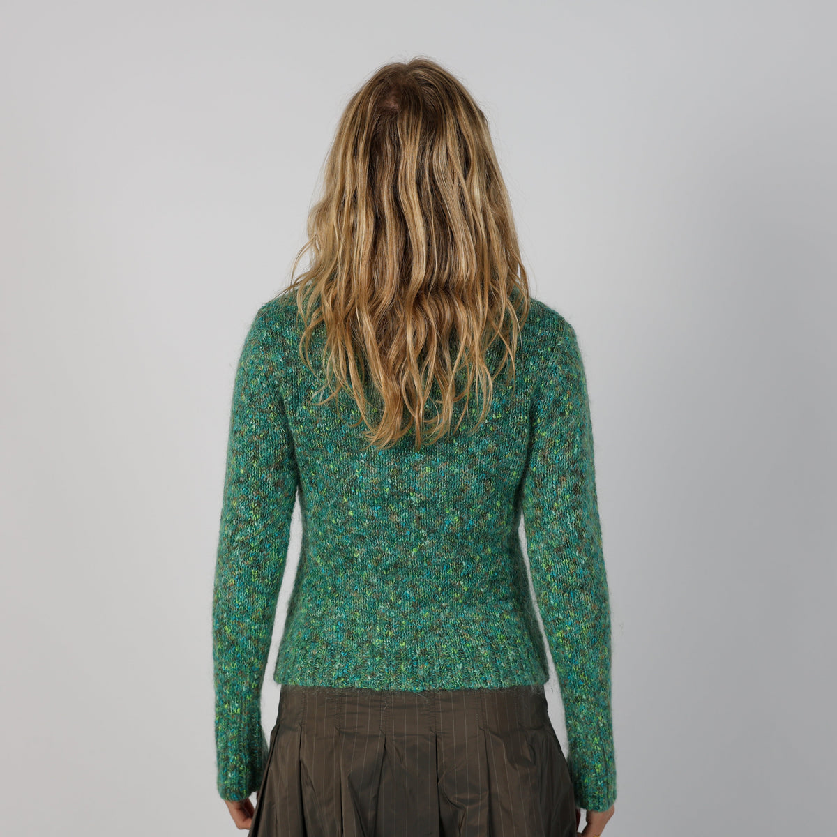 Dark Green Y2K Promod Knitted Jumper Turtleneck (M)