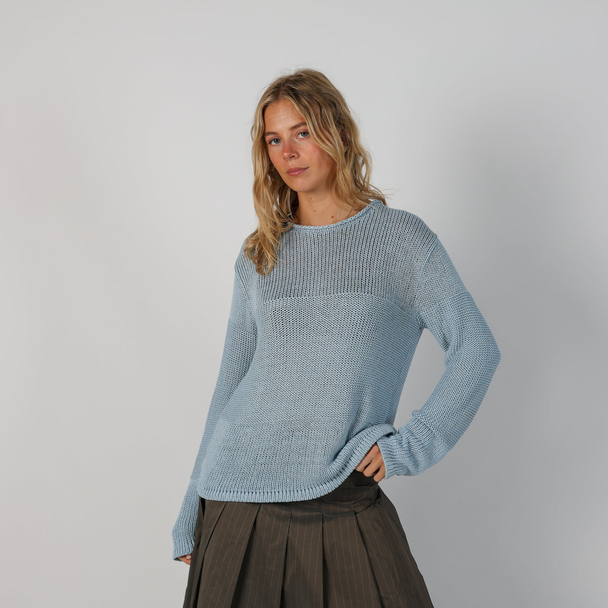 Light Blue Y2K Gerry Weber Knitted Jumper (L)