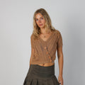 Tan Y2K Ekle Knitted Top (M)