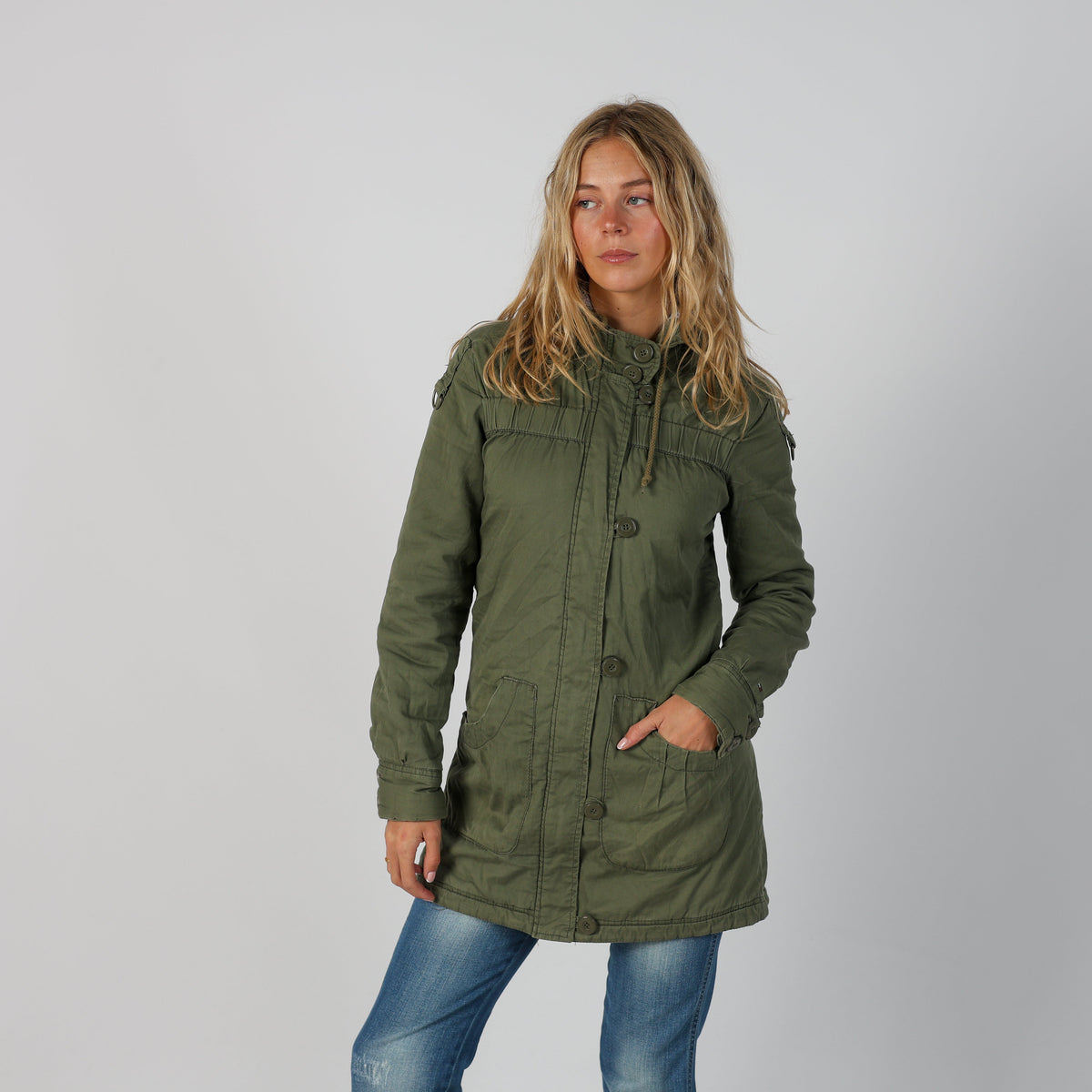 Dark Green Y2K Tommy Hilfiger Coat (M)