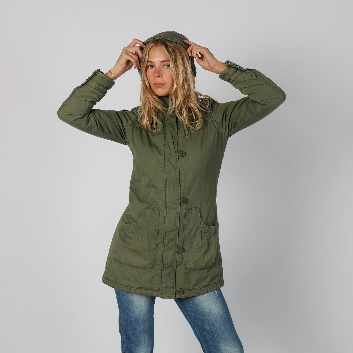 Dark Green Y2K Tommy Hilfiger Coat (M)