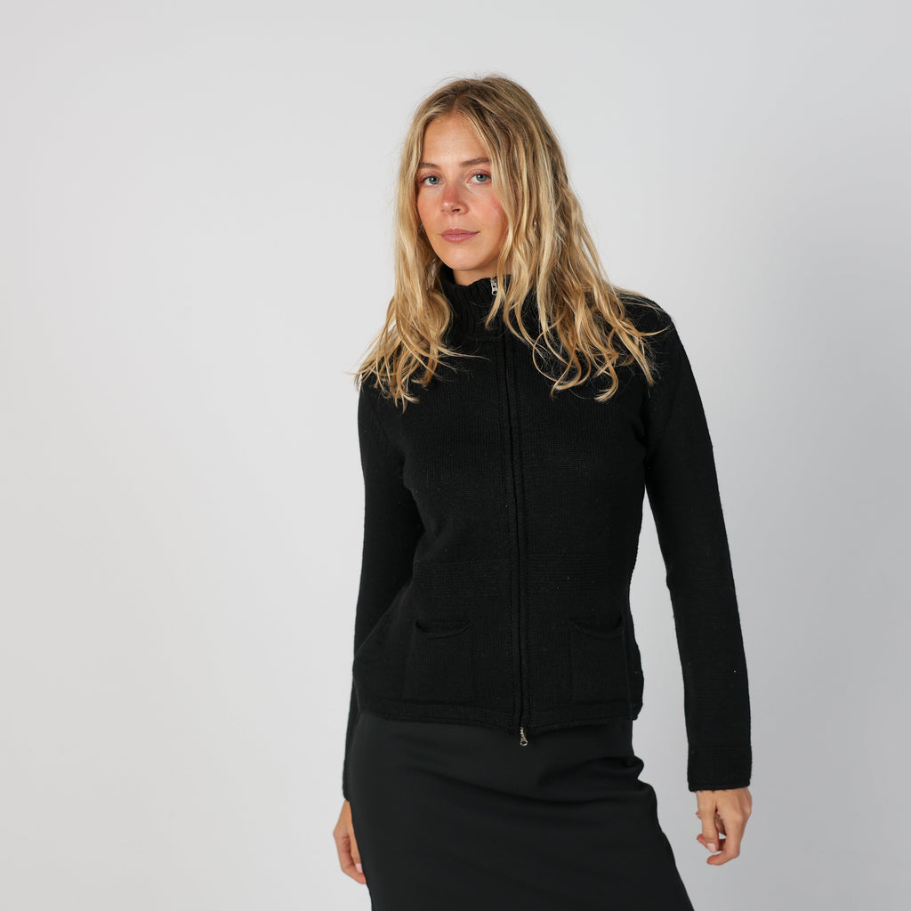 Black Y2K Made in Italy Knitted Jumper (M)
