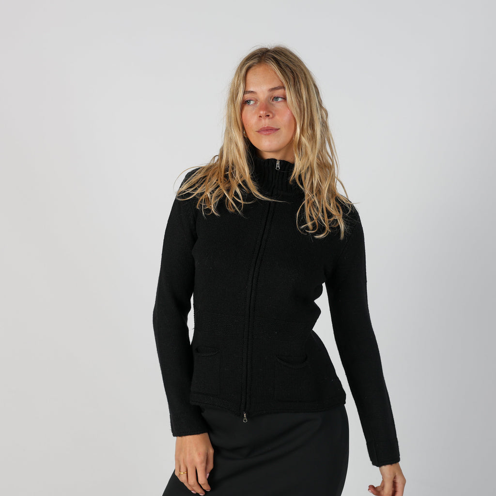 Black Y2K Made in Italy Knitted Jumper (M)