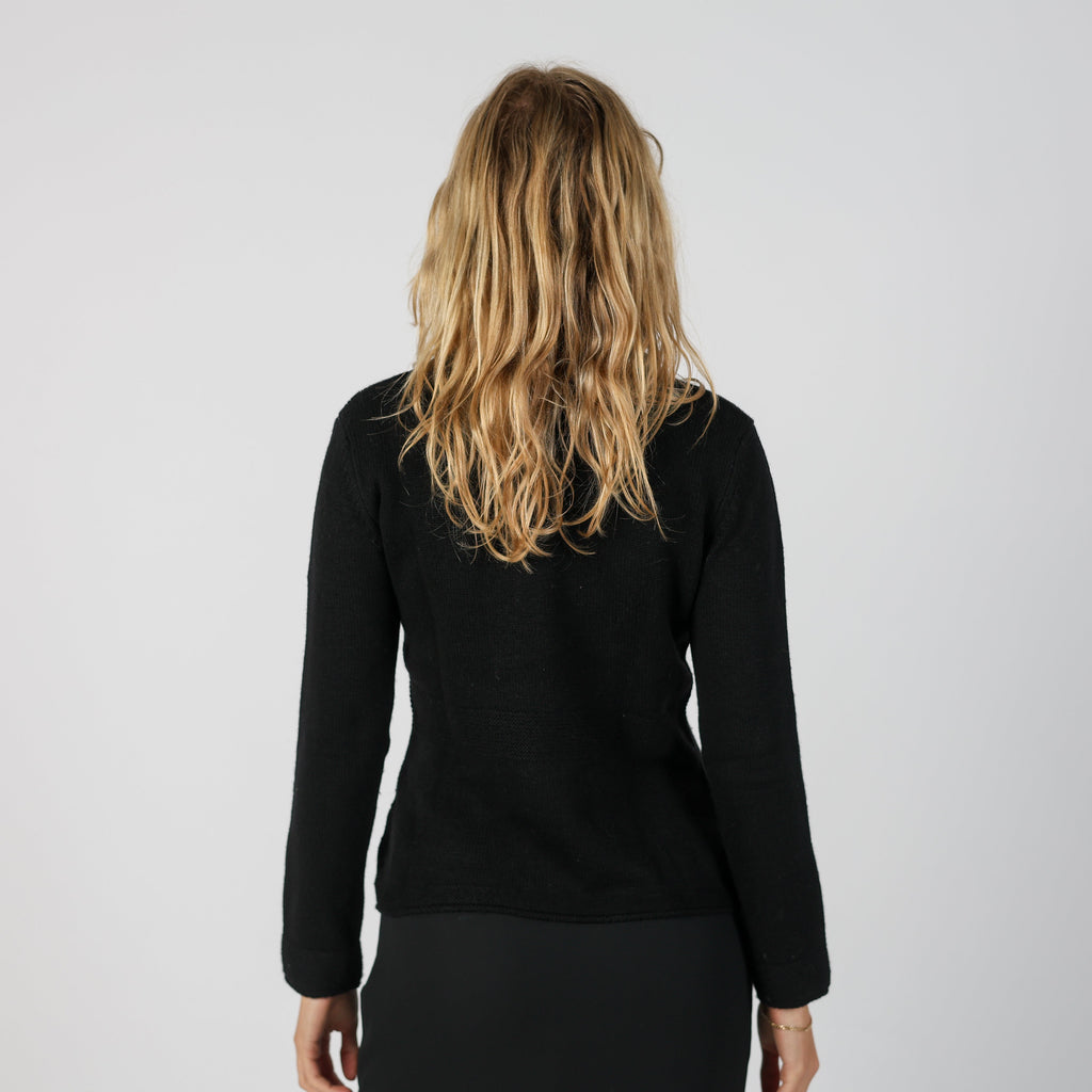Black Y2K Made in Italy Knitted Jumper (M)