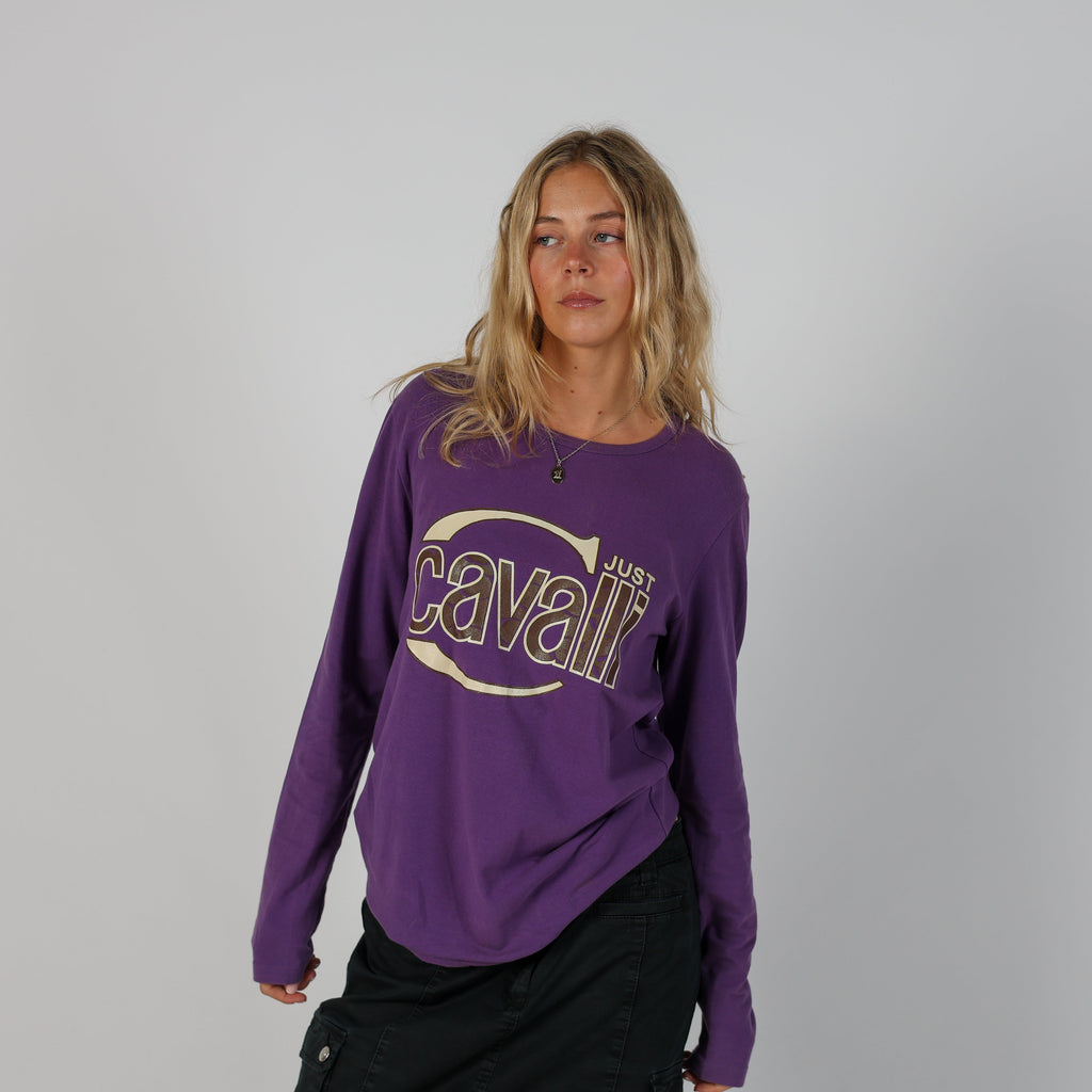 Purple Y2K Just Cavalli Long Sleeve Top (L)