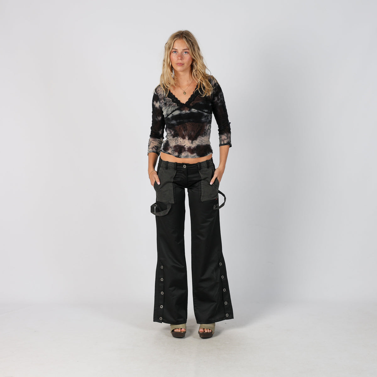 Black Y2K Magilla Woven Trousers (S)