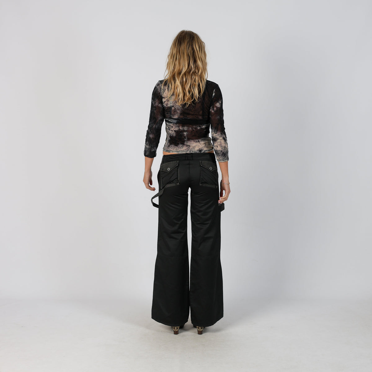 Black Y2K Magilla Woven Trousers (S)
