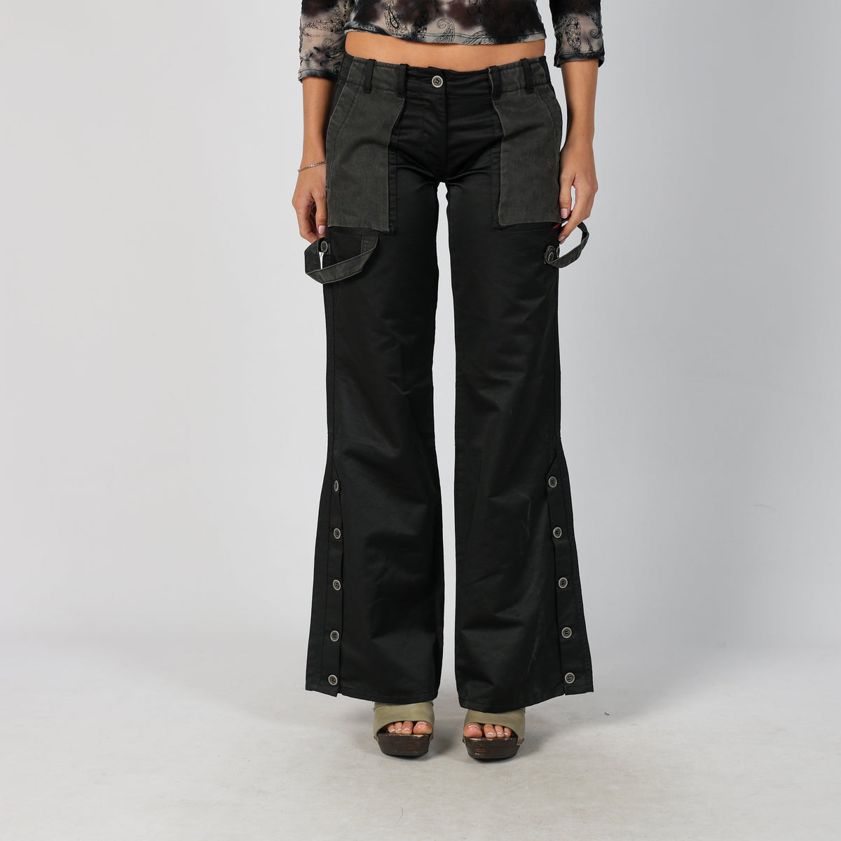 Black Y2K Magilla Woven Trousers (S)