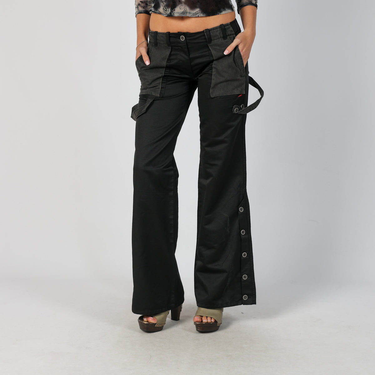 Black Y2K Magilla Woven Trousers (S)