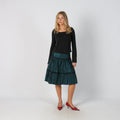 Dark Green Y2K Vertigo Paris Woven Midi Skirt (S)