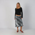 Light Grey Y2K Koan Woven Maxi Skirt (M)
