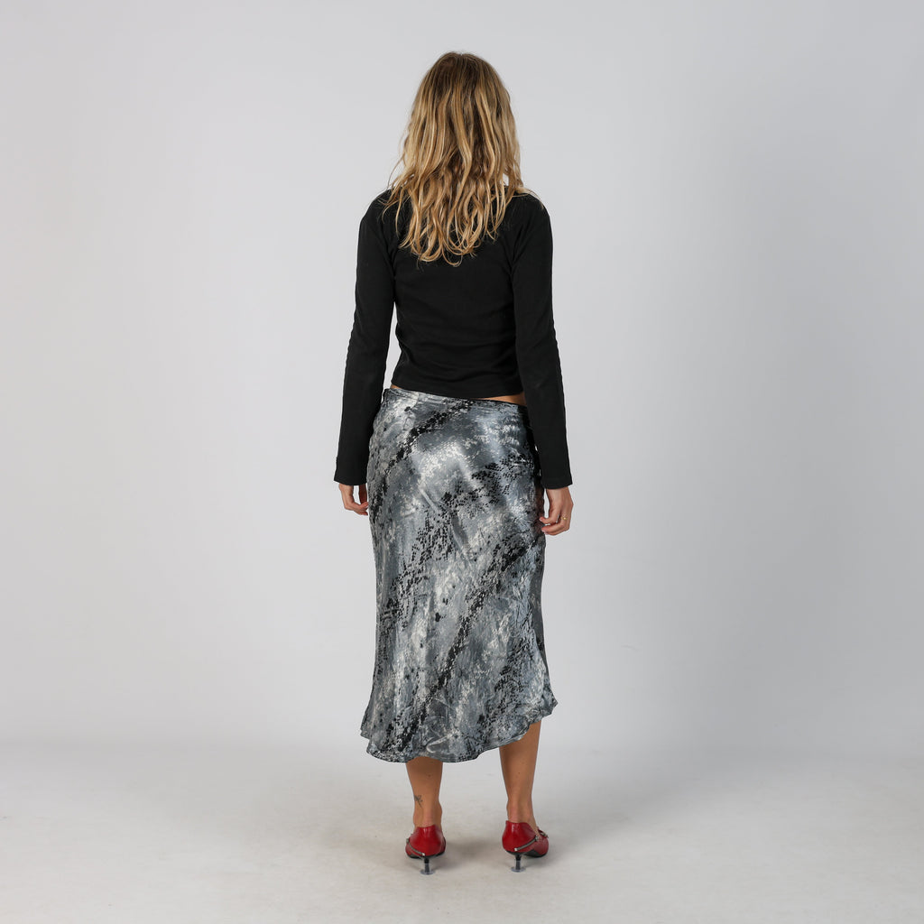Light Grey Y2K Koan Woven Maxi Skirt (M)