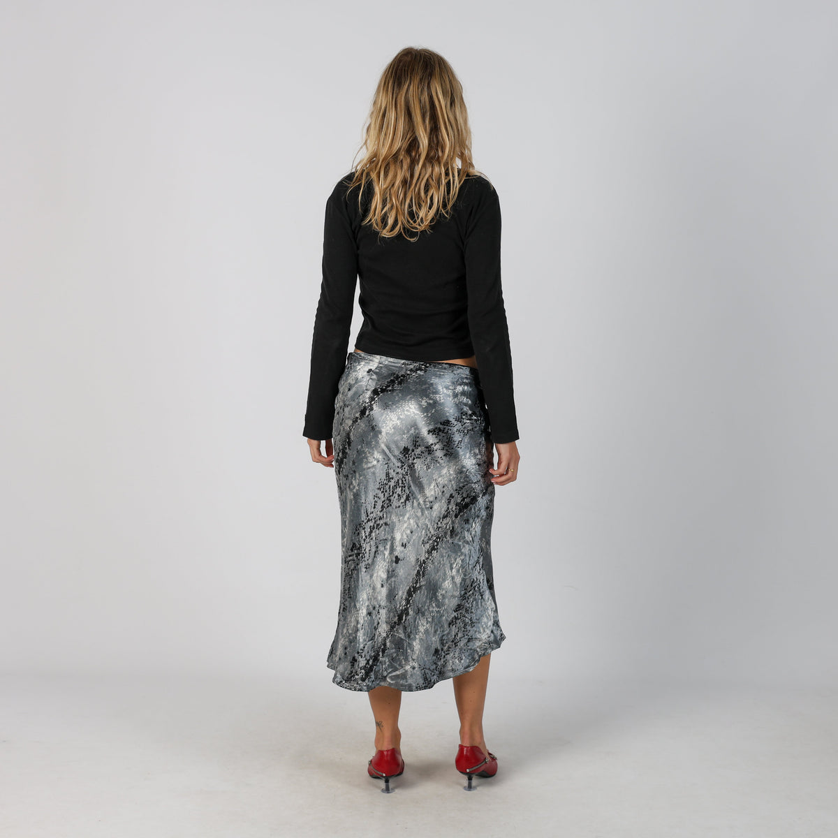 Light Grey Y2K Koan Woven Maxi Skirt (M)
