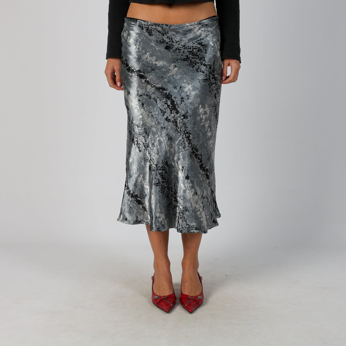 Light Grey Y2K Koan Woven Maxi Skirt (M)