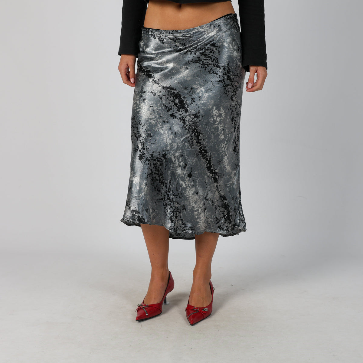Light Grey Y2K Koan Woven Maxi Skirt (M)
