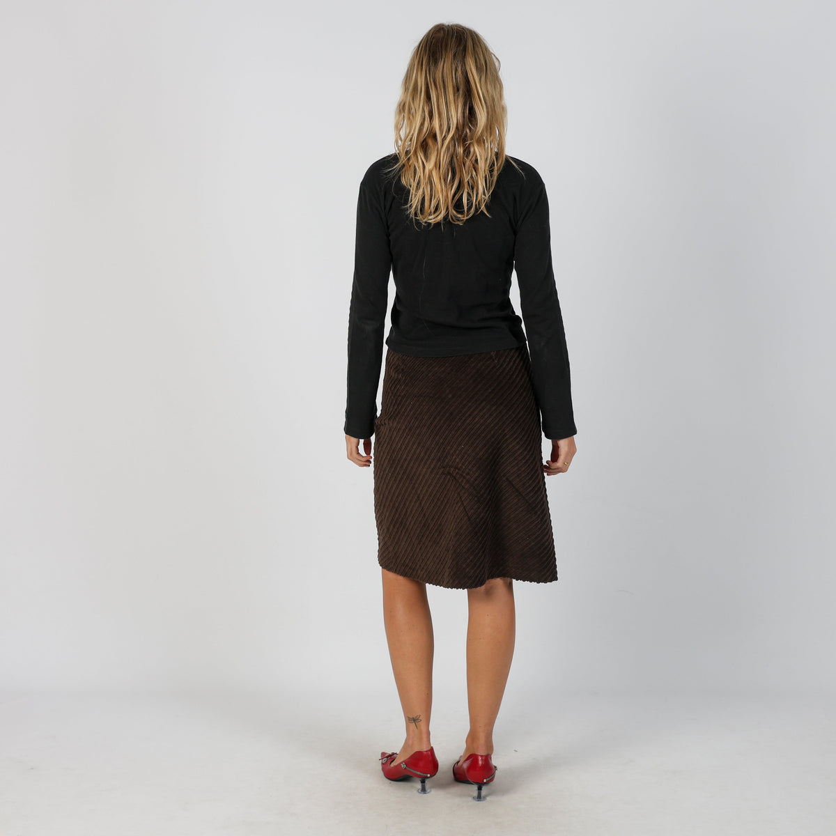 Brown Y2K Blu Sand Cord Skirt (M)
